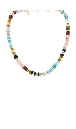 BaubleBar Beaded Strand Necklace in Teal,Olive. | Revolve Clothing (Global)