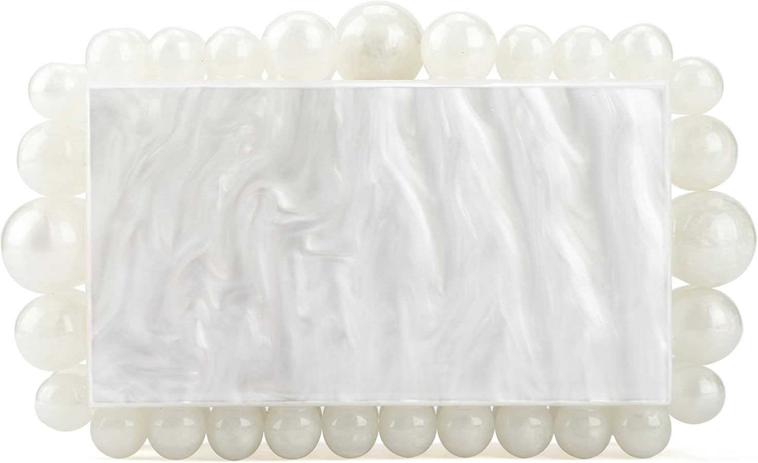 SharPlus Acrylic Marble Clutch Purse Handbag for Women, Handmade Beaded Pearl Evening Bag for Prom Party Bridal Wedding | Amazon (US)