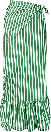 Green and White Stripe Vienna Sarong | Amazon (US)