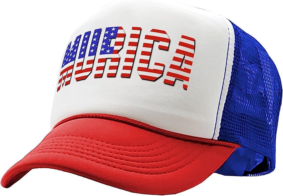 Mean Gear - Murica - Fourth of July USA America Patriot - Vintage Retro Style Trucker Cap Hat | Amazon (US)