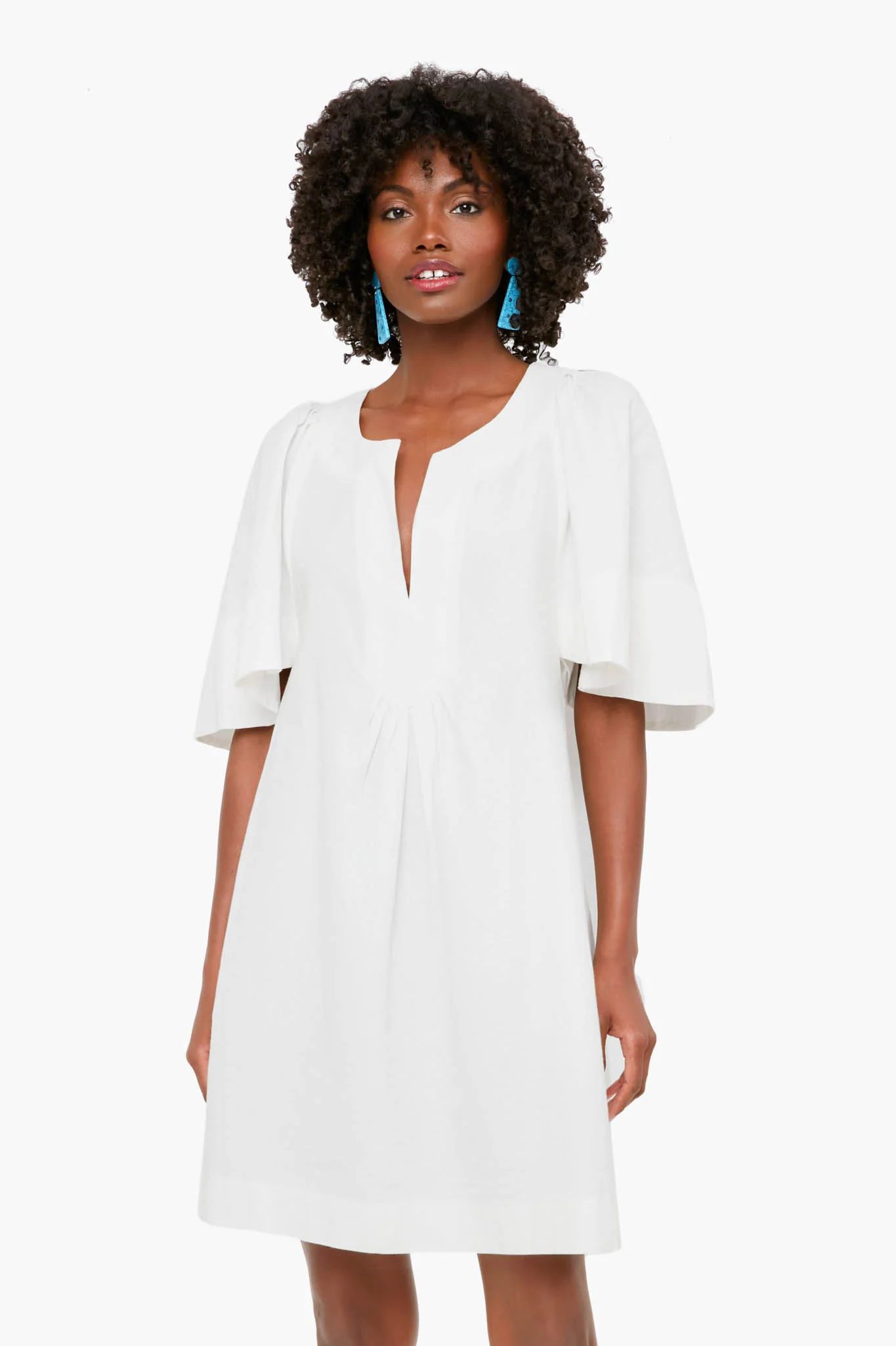 White Finley Flutter Sleeve Dress | Tuckernuck (US)
