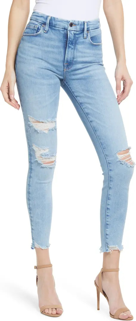 Good American Good Legs Chewed Hem Skinny Jeans | Nordstromrack | Nordstrom Rack