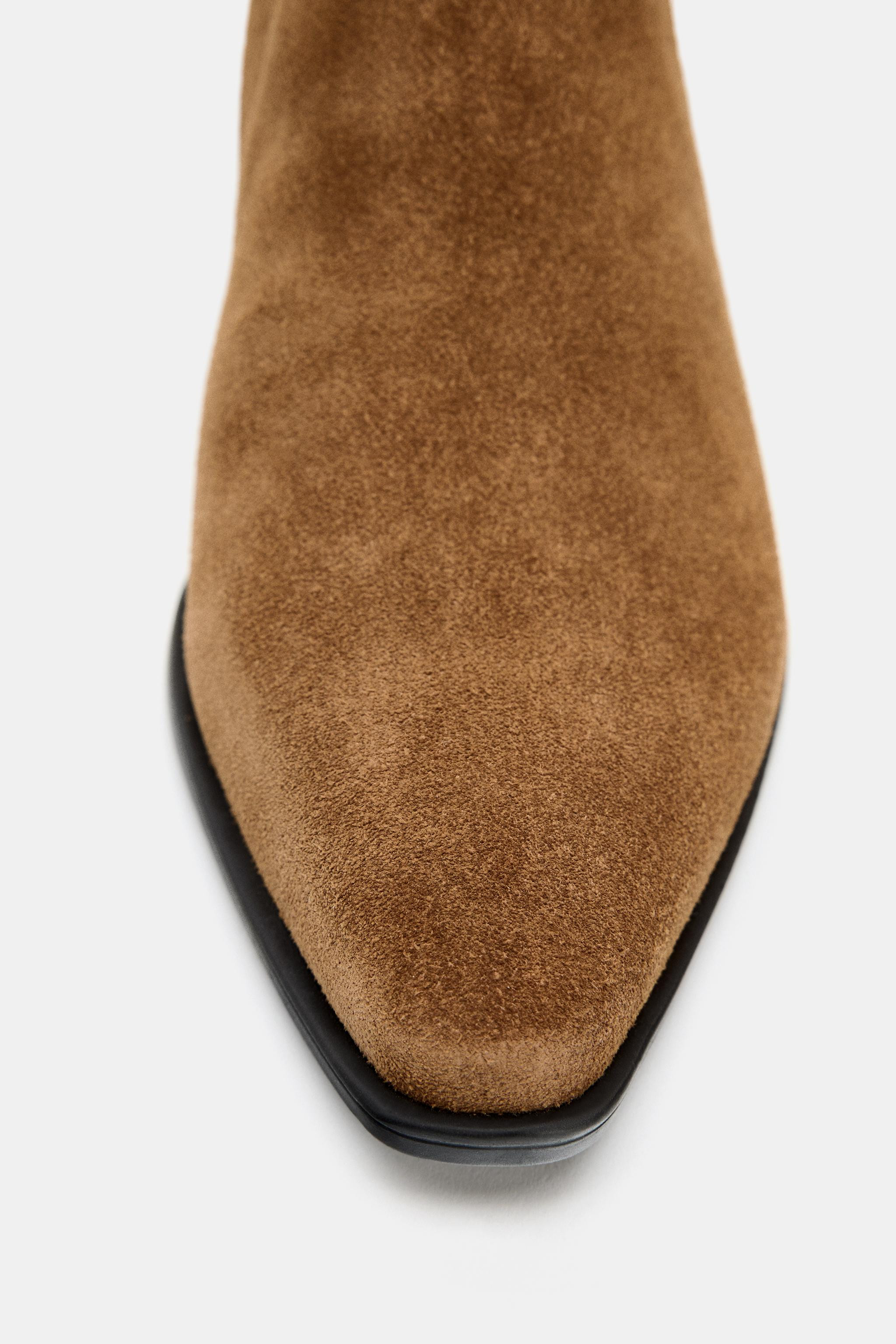 SPLIT LEATHER CHELSEA ANKLE BOOTS | Zara US