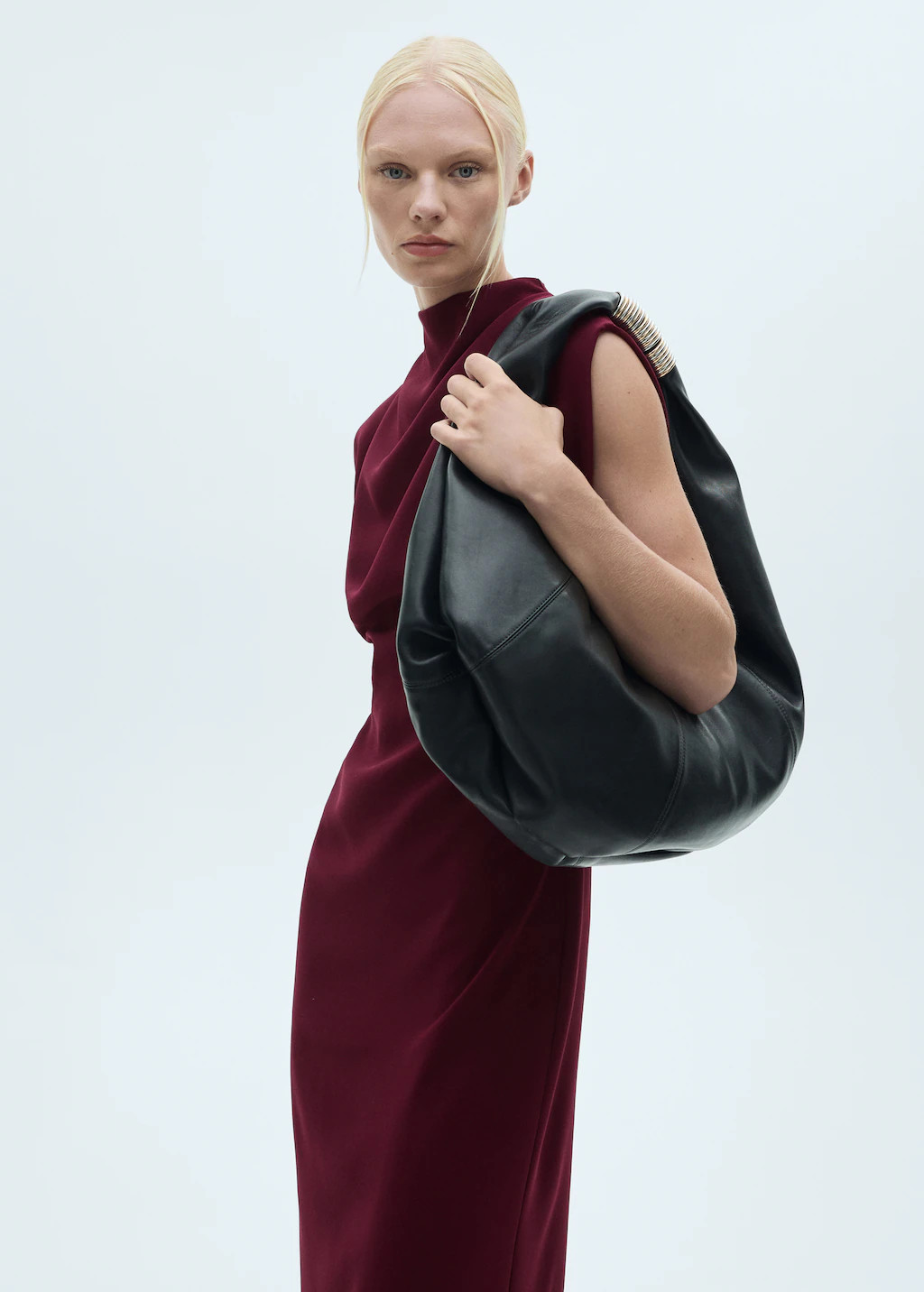 Gathered turtleneck dress - Women | MANGO USA | Mango (US/MX/AU)