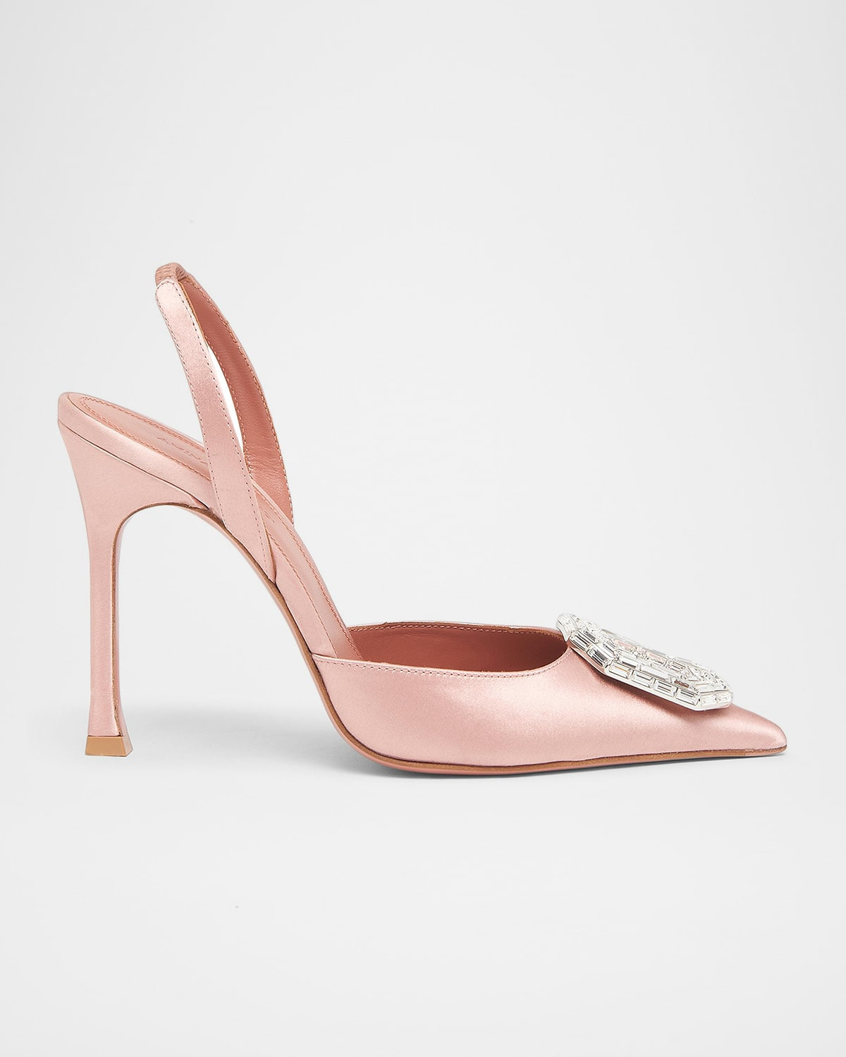 105mm Camelia Satin Crystal Halter Pumps | Neiman Marcus