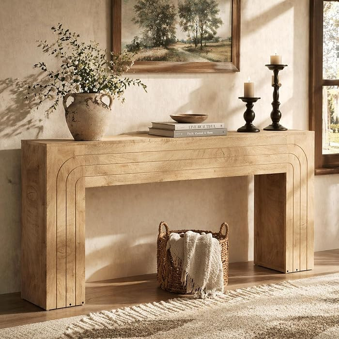 knoworld 70.9-Inch Long Console Table, Farmhouse Entryway Table with Handcrafted Line Detailing, ... | Amazon (US)