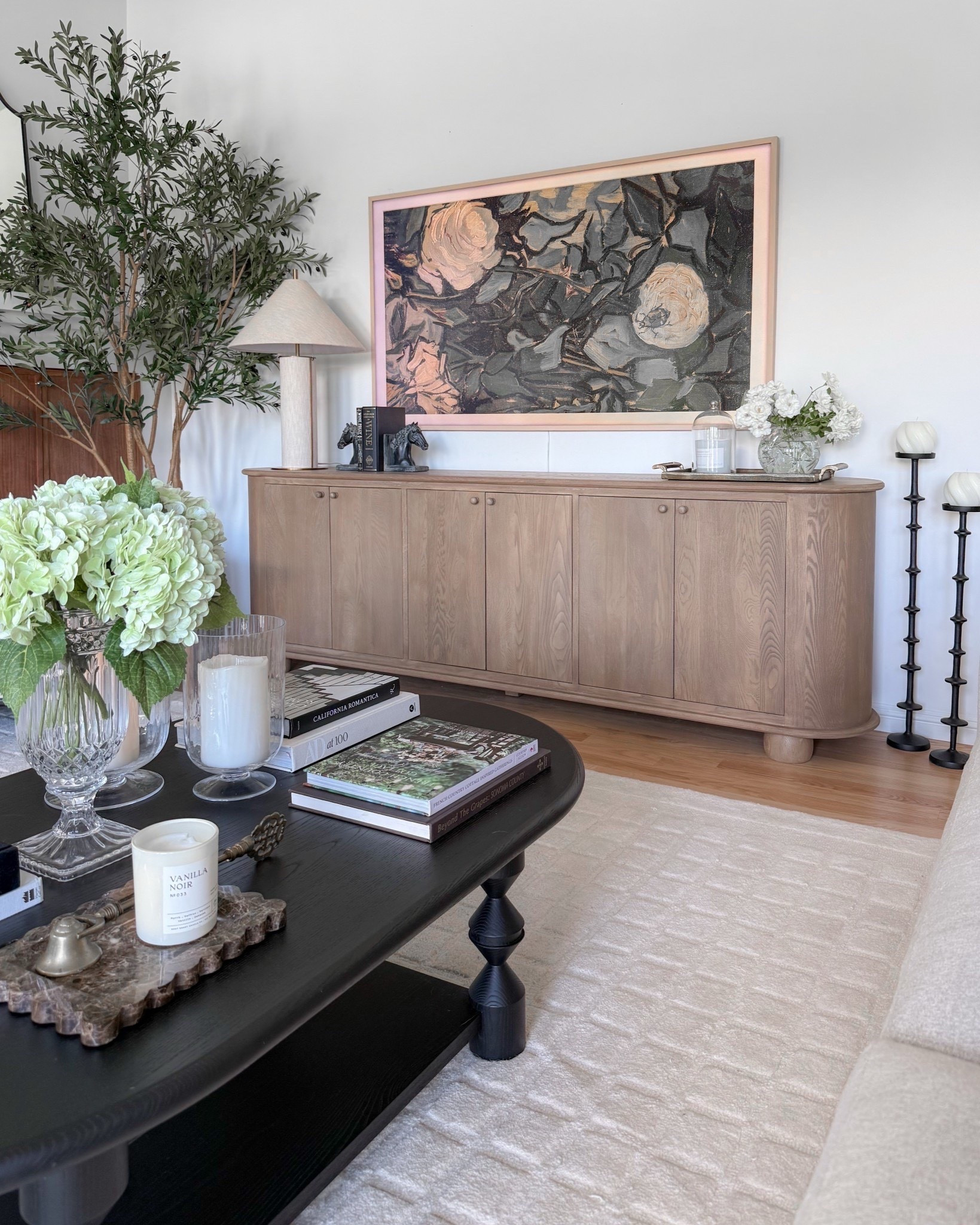 Living room tv console and decor! We have a 75” Frame TV here!

#LTKHome #LTKStyleTip #LTKFindsUnder100