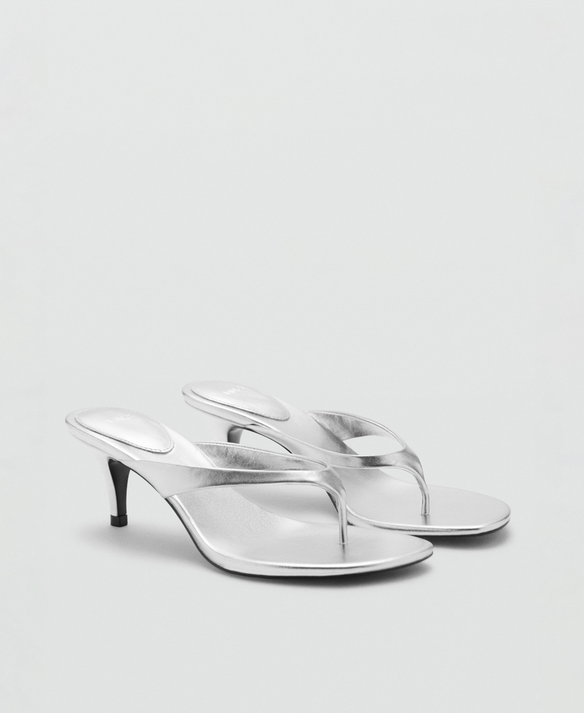 Mango Women's Metallic Heel Sandals - Silver | Macy's