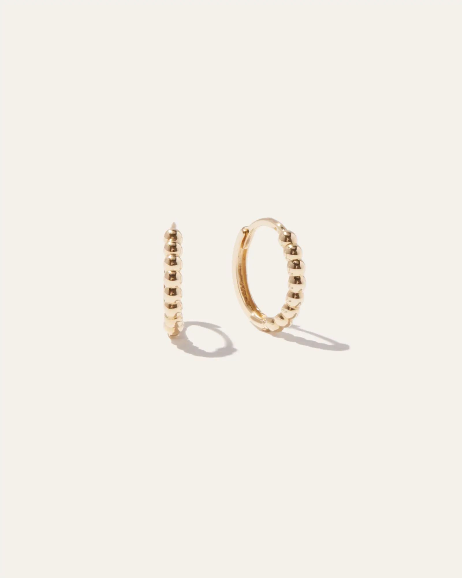 14k Gold Beaded Hoops | Quince | Quince