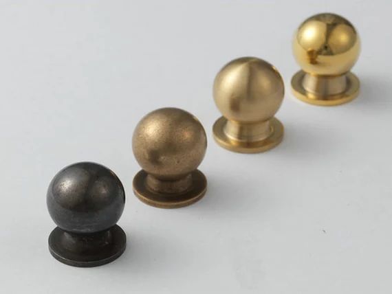 Brass Knobs Brass Drawer Pulls Tiny Brass Small Drawer Knob Mini Cabinet Knob Dresser Pull Brushe... | Etsy (US)
