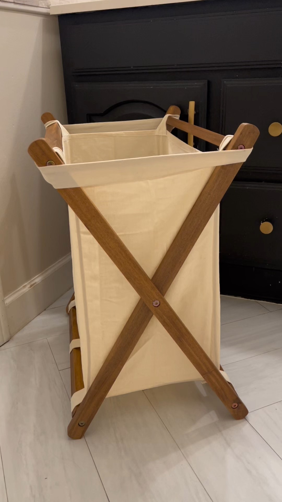 Acacia wood x-frame hamper laundry basket

#LTKFamily #LTKHome #LTKFindsUnder50