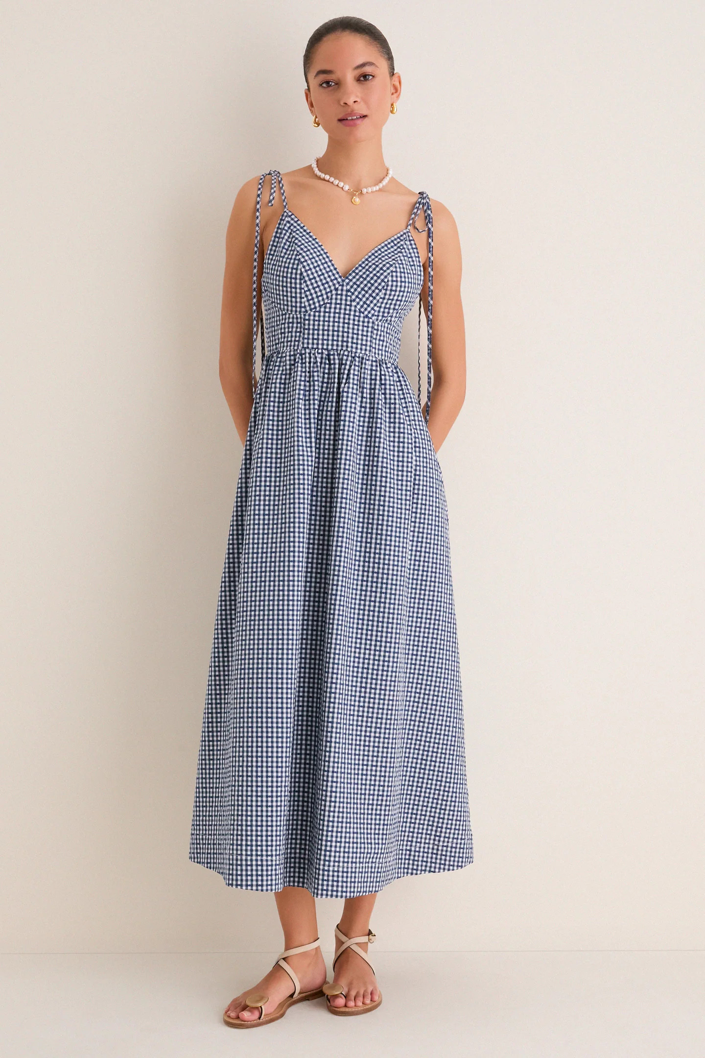 Navy Gingham Sloan Maxi Dress | Tuckernuck (US)