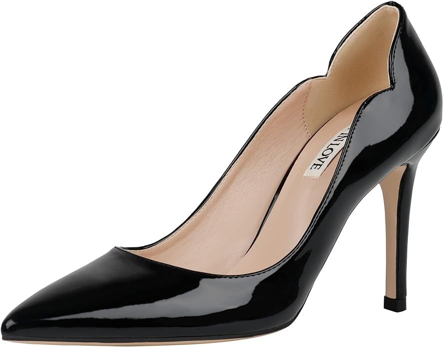 JOY IN LOVE Pumps for Women 3.5" Stiletto High Heels Pointy Toe Pumps Shoes | Amazon (US)