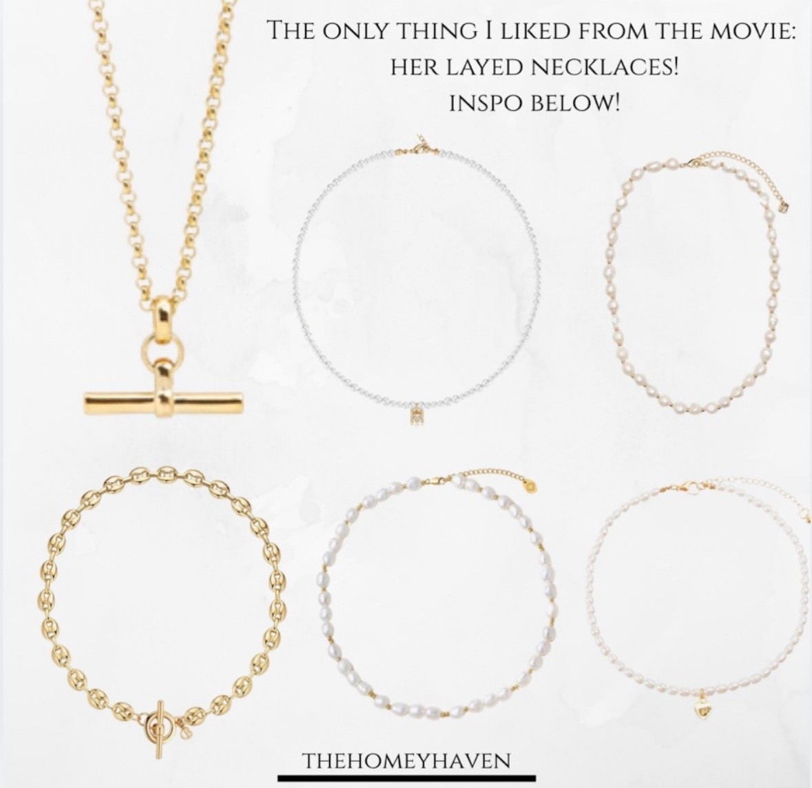The only thing I liked from the devil wears Prada 2 movie was Andy’s layered necklaces so I went looking for some similar looks because hers are around $30,000…you’re welcome…


Particularly like the 4th one I linked…on sale for $20 today😉

I linked from several retailers so try a few more of the links below!


Good t bar necklaces, pearl necklaces, summer outfits, date night, workwear, work outfits, summer jewelry, trending jewelry, Amazon finds, banan republic, pearl necklaces, Mother’s Day gift ideas, summer looks, Anne Hathaway looks, on trend outfits, travel outfits, travel looks, on trend necklaces, summer looks, summer dresses, wedding guest dress, resort wear 

#LTKgrwm #LTKootd #LTKTravel

#LTKWorkwear #LTKdayinmylife #LTKootd