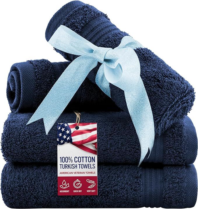 100% Cotton Turkish Washcloths for Bathroom Essentials 4 Pack, Soft Absorbent Wash Cloths Quick D... | Amazon (US)