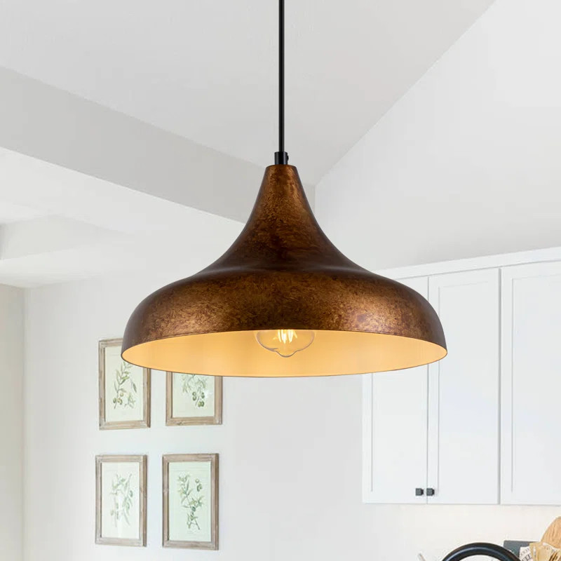 Elvira 1 - Light Copper Dome Pendant | Wayfair North America