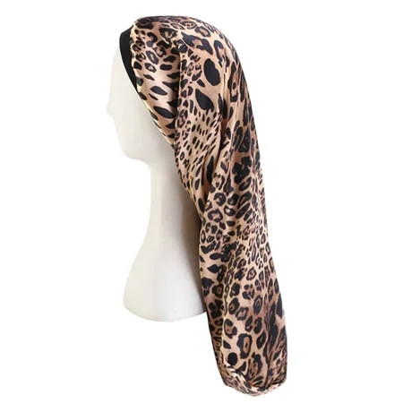 Livingsenburg Women Satin Sleep Cap Hair Silk Long Bonnet Soft Elastic Band | Walmart (US)