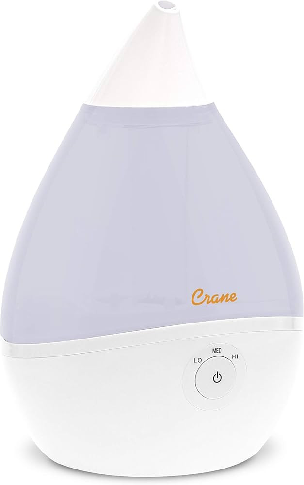 Crane Teardrop Ultrasonic Cool Mist Humidifier for Baby Nursery, 0.5 Gallon, Adjustable Settings,... | Amazon (US)