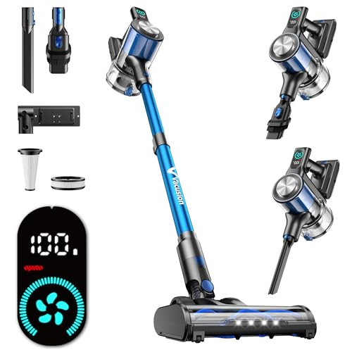 Cordless Vacuum Cleaner, 8-in-1 Cordless Stick Vacuum Cleaner with 3 Suction Modes, Up to 45mins Runtime, Rechargeable, Self-Standing, Wireless Vacuum Cleaners for Home Pet Hair Carpet Car Hard Floor | Amazon (US)