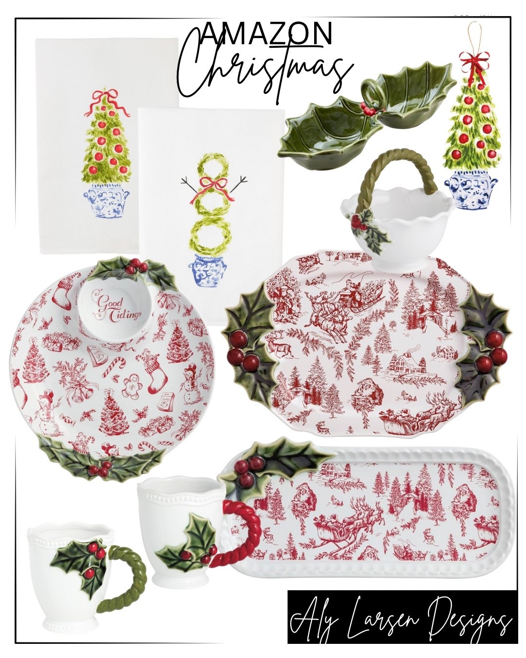 Red Toile Christmas tableware 
Amazon Christmas decor
Mud Pie Christmas 

#LTKHome #LTKCyberWeek #LTKHoliday