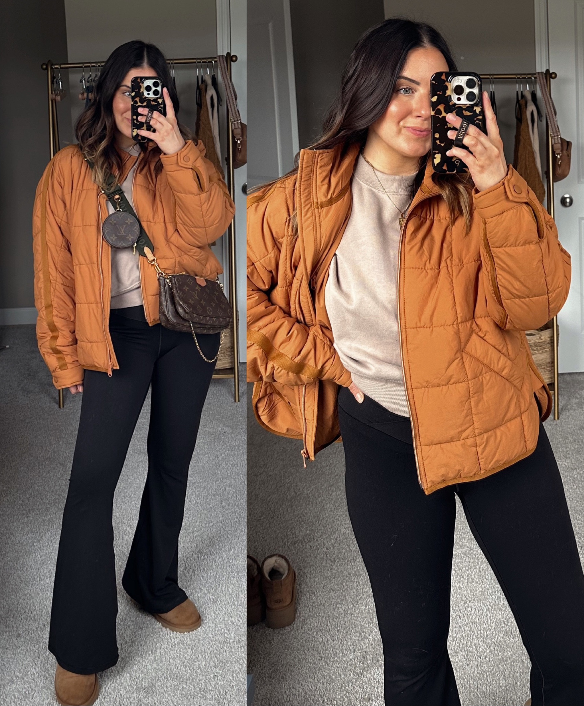 Todays travel outfit on sale!! Ugg boots on sale with code LTK20 & use AFCHAMP on my sweatshirt! Love this packable puffer! Wearing m sweatshirt, s jacket, m short leggings, size down in Uggs if between sizes 

Fall outfit, fall jacket, boots 

#LTKtravel #LTKSeasonal #LTKsalealert