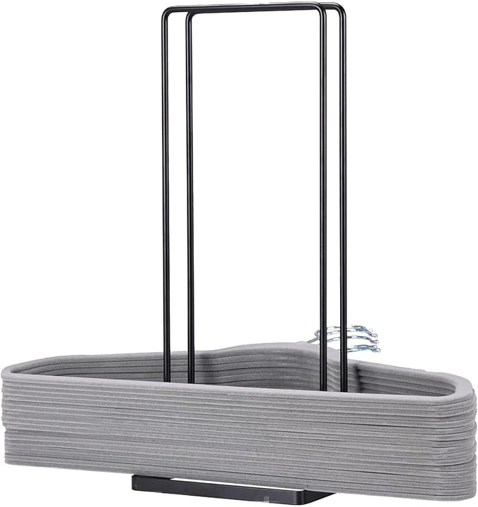 Hanger Organizer Stacker for Closet Laundry Room,Holds up 110 Wire Hanger,Black Carbon Steel Clot... | Amazon (US)