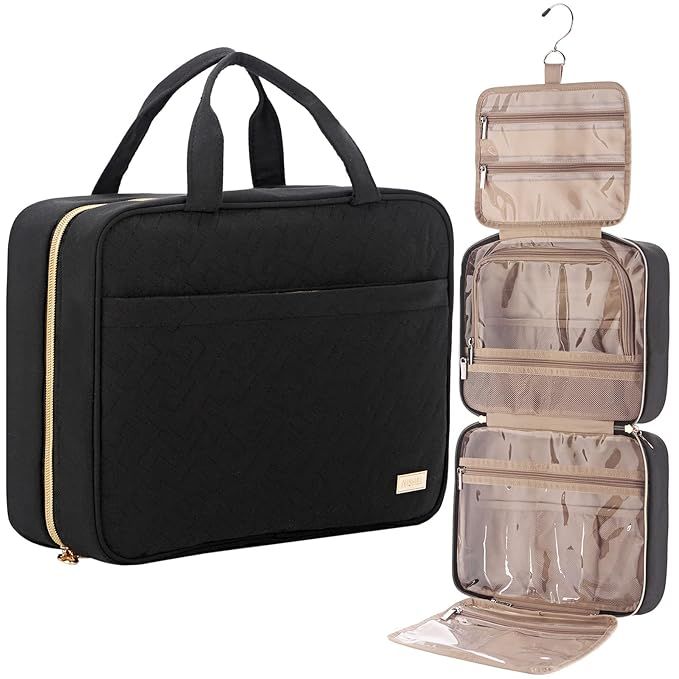 Amazon.com : NISHEL Large Hanging Travel Toiletry Bag, Portable Makeup Organizer, Cosmetic Holder... | Amazon (US)