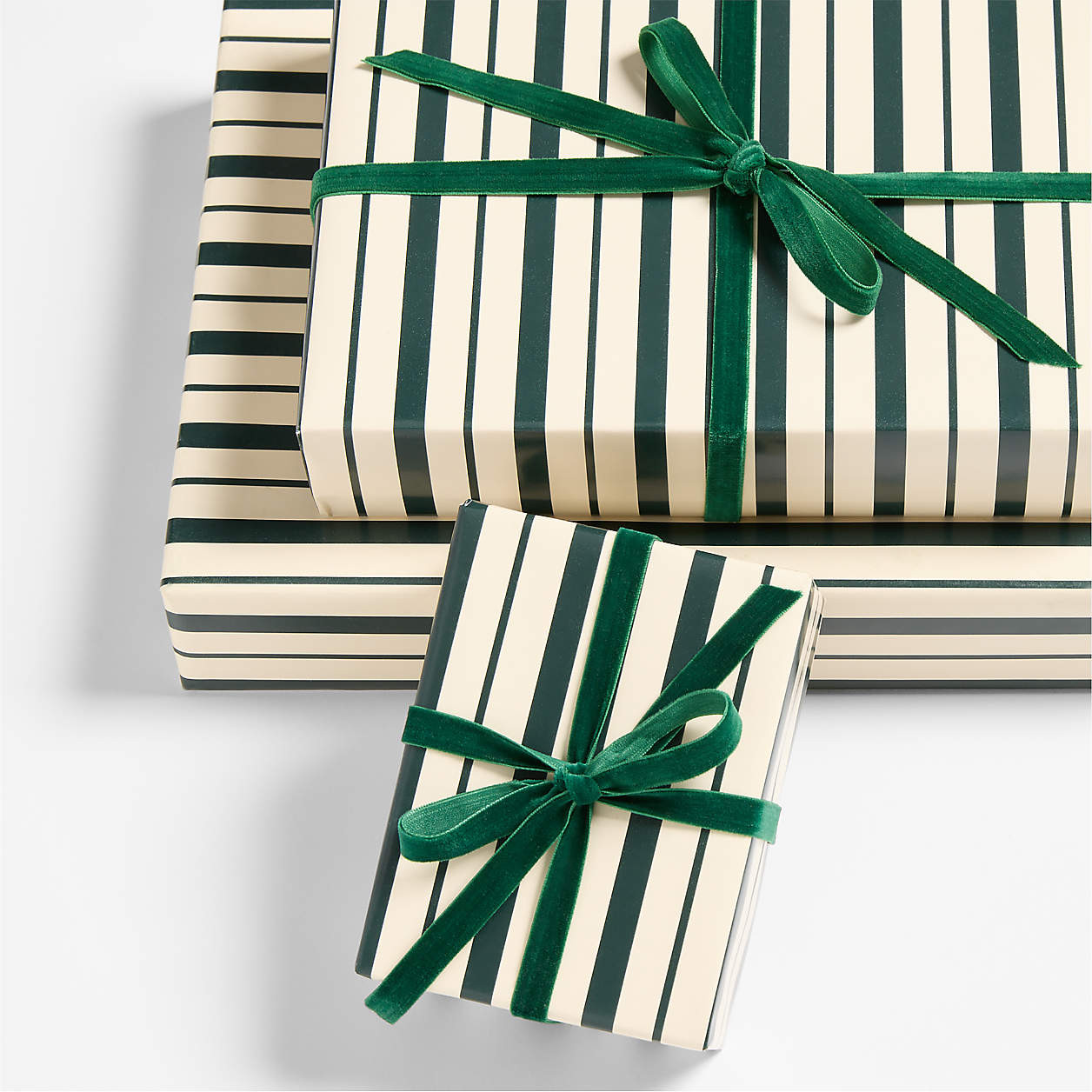 Green Stripe Holiday Gift Wrap + Reviews | Crate & Barrel | Crate & Barrel
