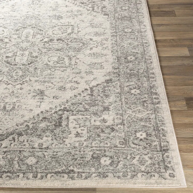 Benoit Power Loom Performance Charcoal/Light Beige Rug | Wayfair North America