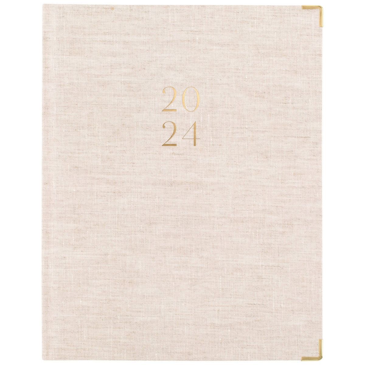Sugar Paper Essentials 2024 Planner 10.125"x8.125" Weekly/Monthly Flax Cream Fabric | Target