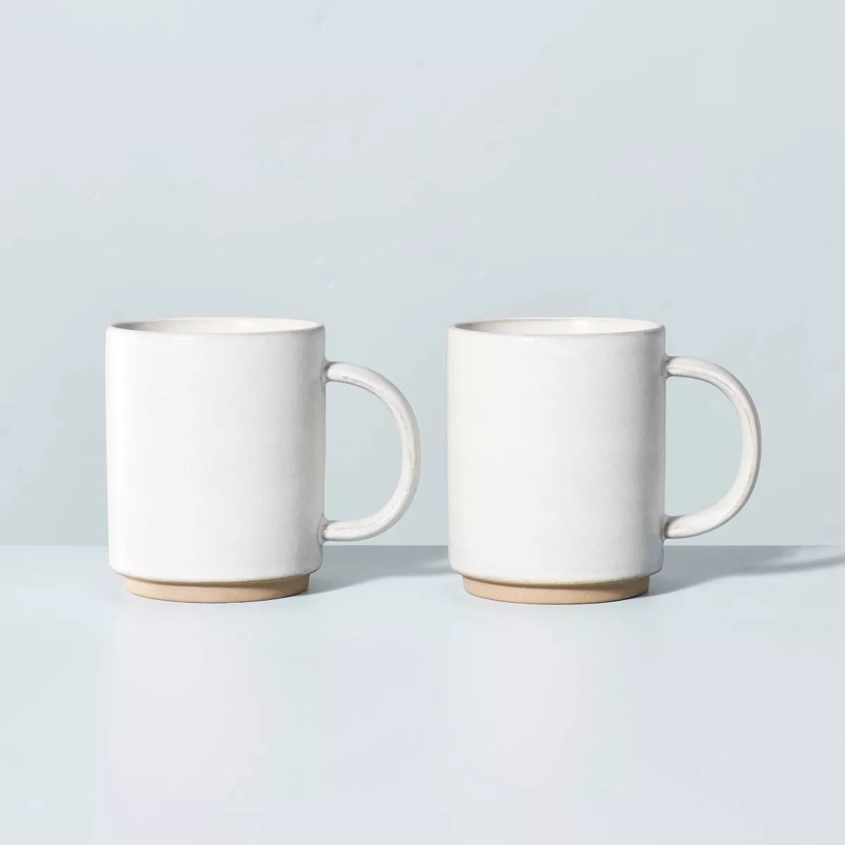 2pk Modern Rim Stoneware Mug Set Cream/Clay - Hearth & Hand™ with Magnolia | Target