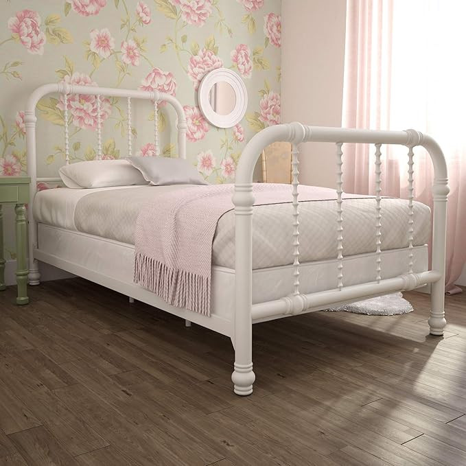 DHP Jenny Lind Kids Metal Bed Frame with Country Chic Headboard and Footboard, Underbed Storage S... | Amazon (US)