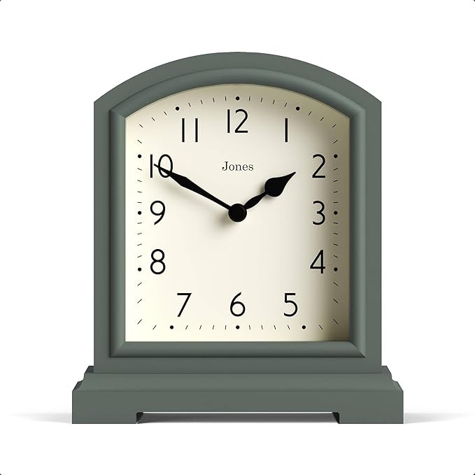 JONES CLOCKS® Tavern Mantel Clock | Small Modern Arch top Design | Asparagus Green | Contemporar... | Amazon (US)