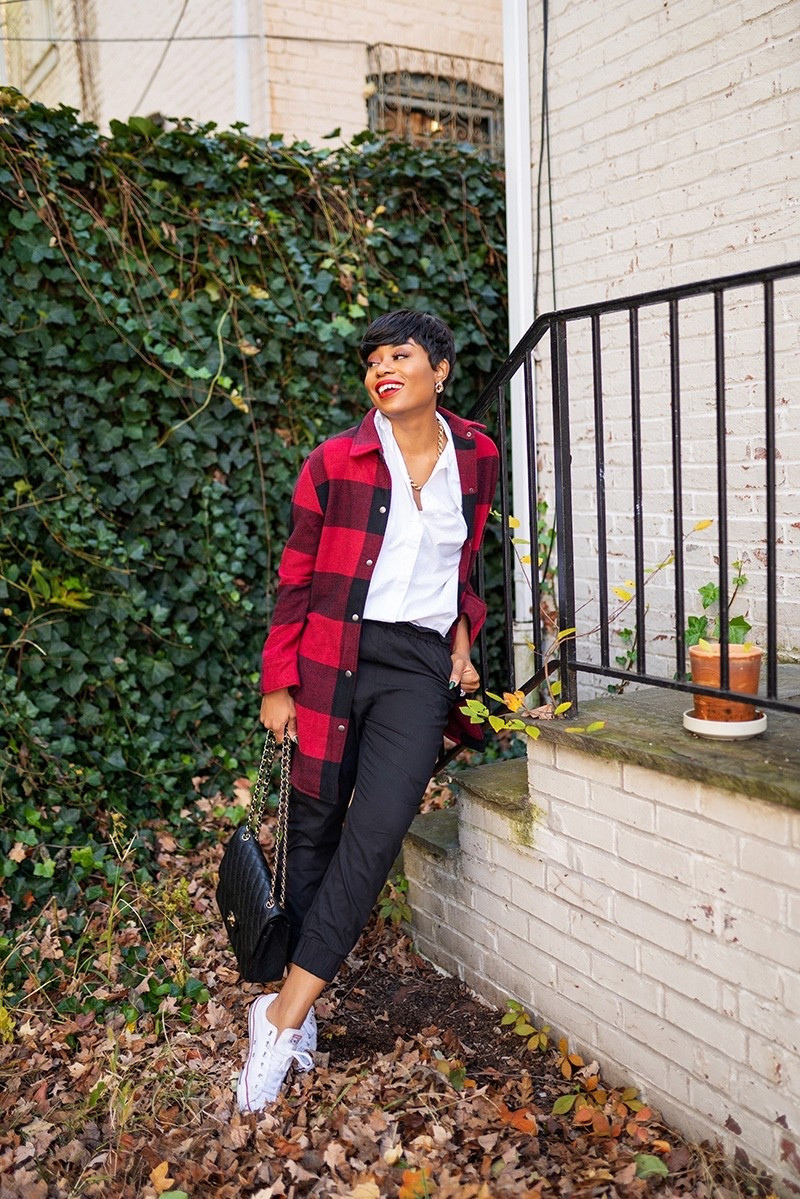 A casual autumn/fall day in slacks, buffalo plaid and sneakers to kick off the weekend.

#falloutfitinspo #thanksgivingoutfit 

#LTKOver40 #LTKHoliday #LTKootd