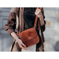 Brown Leather Crossbody Bag Purse | Etsy (US)