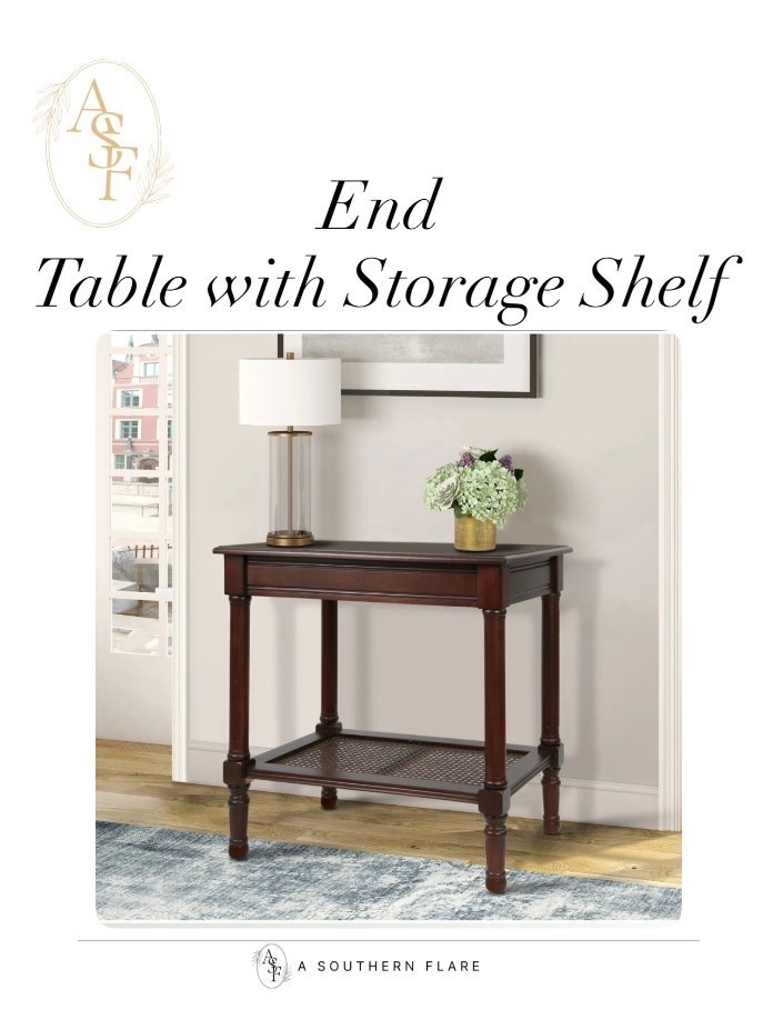 End
Table with Storage Shelf/ Several Finishes/ home Decor