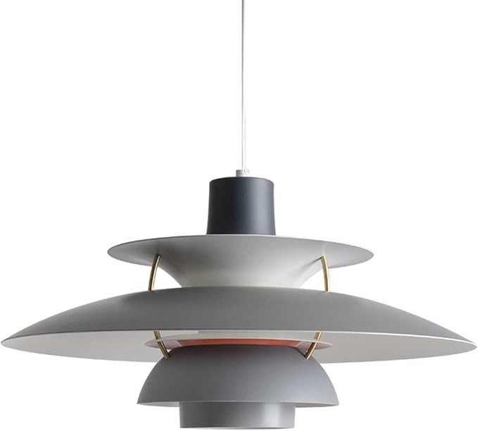 Modern PH5 Pendant Lamp, Matte Grey Chandelier with LED Bulb, Danish Pendant Light, Minimalist UF... | Amazon (US)