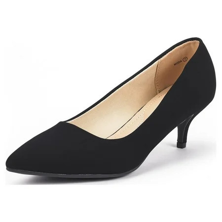 DREAM PAIRS Women s Dress Pump Shoes Low Heel Pointed Toe Wedding Party Heel Shoes MODA BLACK/NUBUCK Size 6.5 | Walmart (US)