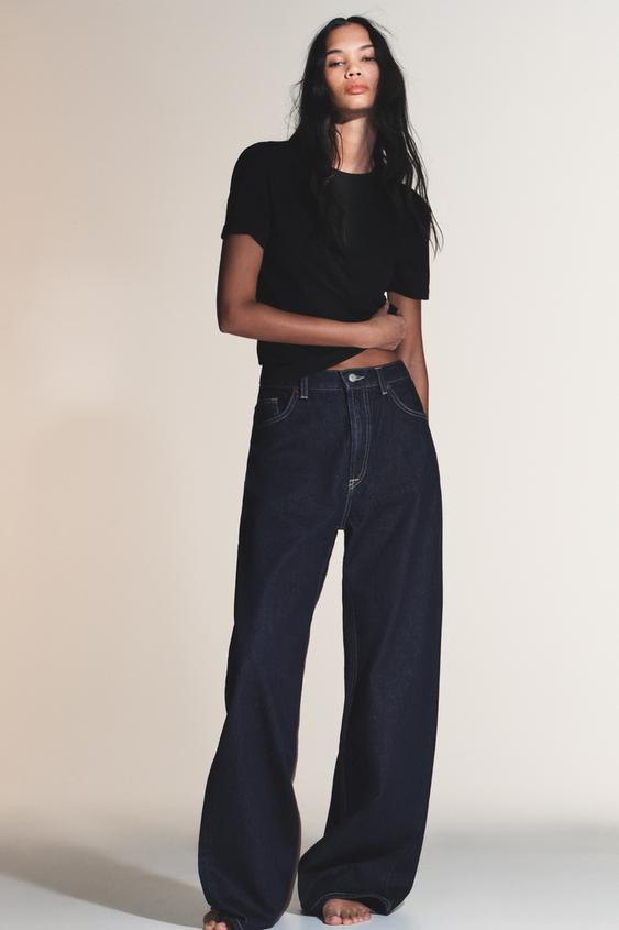 TRF EXTRA WIDE LEG HIGH-WAIST JEANS | Zara US