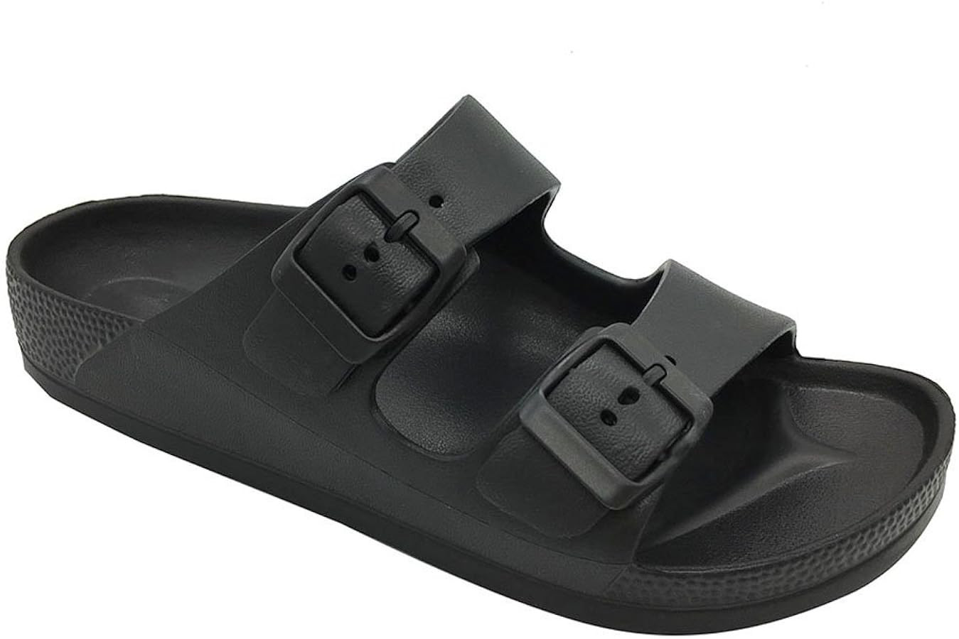 FUNKYMONKEY Men's Comfort Slides Double Buckle Adjustable EVA Flat Sandals | Amazon (US)