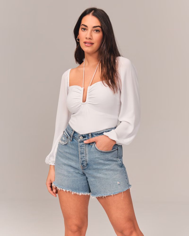 Curve Love 90s Low Rise Baggy Shorts | Abercrombie & Fitch (US)