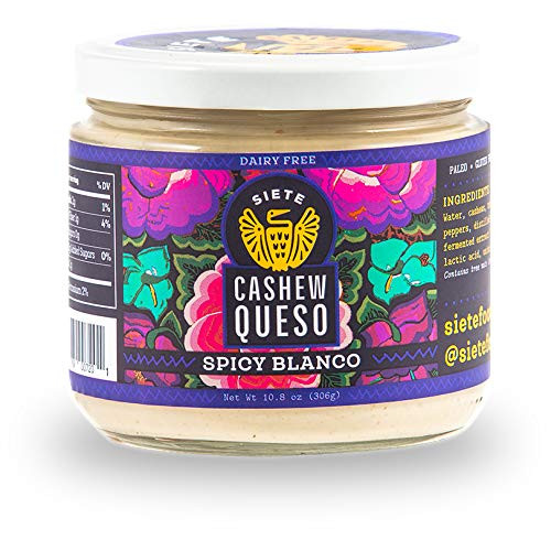 Siete Dairy Free Cashew Queso, Spicy Blanco, 10.8oz Jar | Amazon (US)