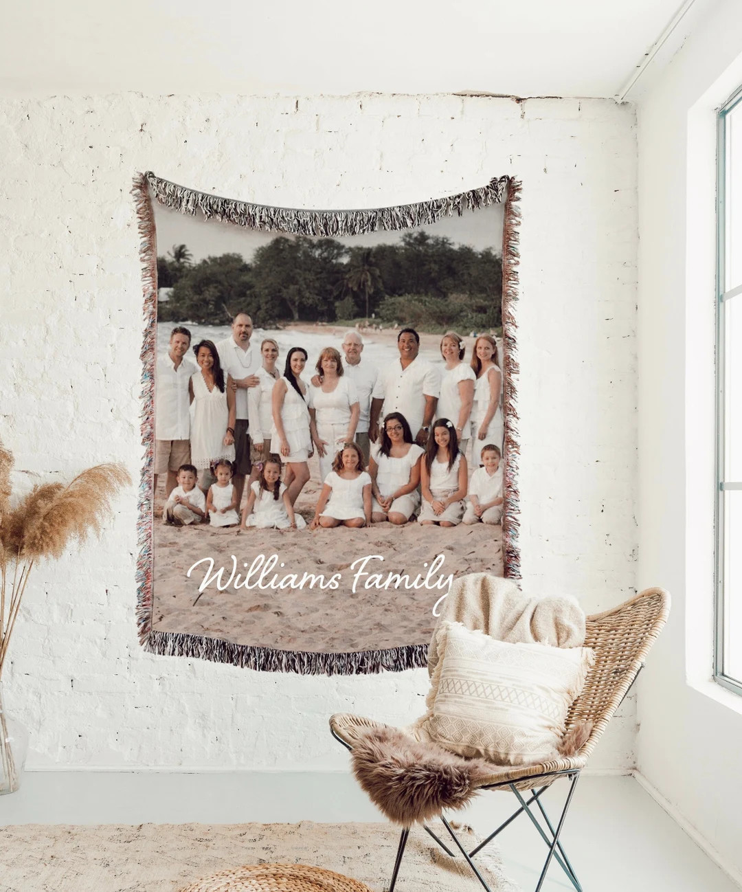 CUSTOM Photo Blanket personalized Photo Woven Cotton Throw custom Blanket With Picture Blanket fo... | Etsy (US)