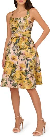Floral Jacquard A-Line Dress | Nordstrom