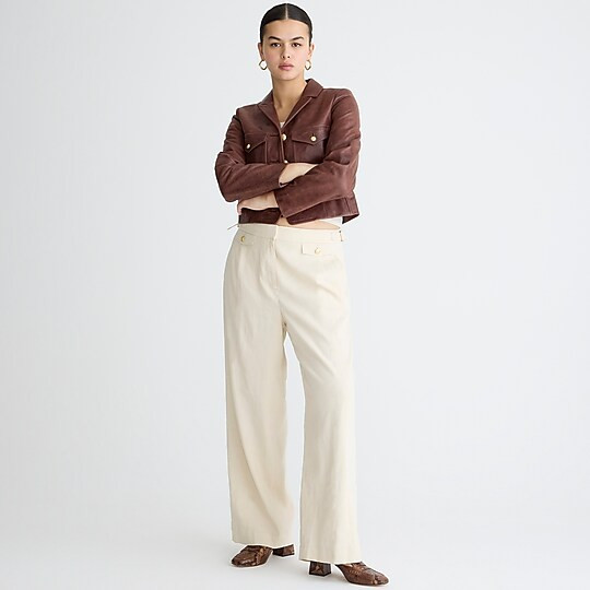 Wide-leg linen-blend trouser | J. Crew US