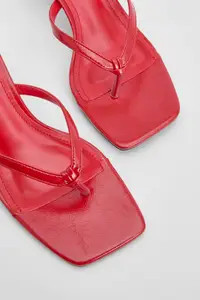 Red Knot Detail Toe Post Heeled Mules | Boohoo | Boohoo.com (UK & IE)