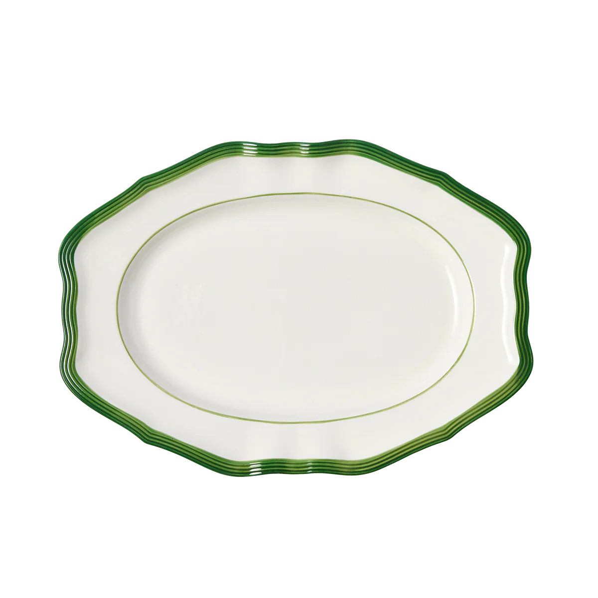 Green Soft Scallop Embossed Platter | In The Roundhouse