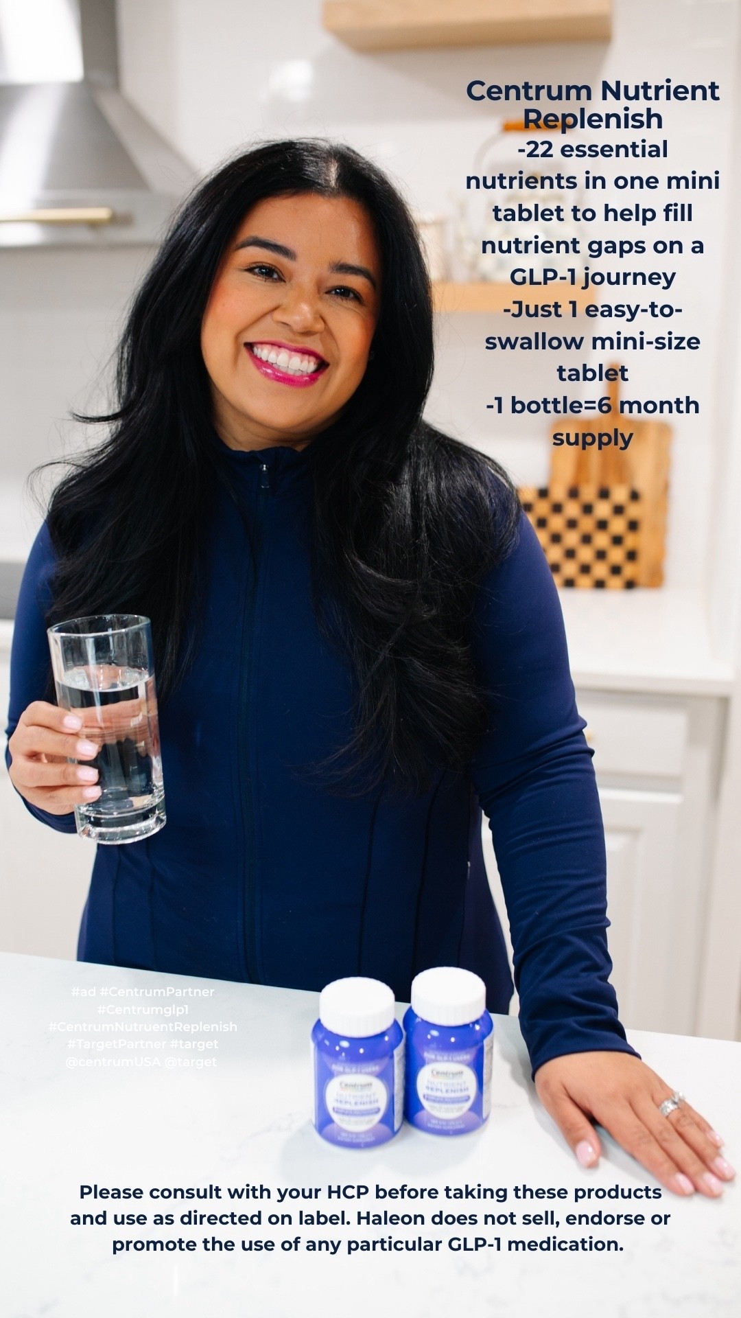 WELLNESS HAUL +1 #ad #TargetPartner Come shop with me target to pick up some of my favorite wellness essentials! It’s the new year and I’m taking into 2026 some of the best habits and wellness routines I worked really hard to establish in 2025. I’ve been on a GLP-1 medication for over 2 years now, and I’ve lost 110 pounds and counting and I’ve worked really hard to develop a change in my overall lifestyle. 
This includes starting each week off with a trip to get all my wellness essentials for the week. This means not only moving my body daily and committing to my workouts week over week,  but also picking up items that’s going to fuel my body throughout the week, and one item I’ve added into my routine is the Centrum Nutrient Replenish. #CentrumPartner #Centrumglp1 #CentrumNutrientReplenish @centrumUSA 
It’s formulated for GLP-1 users like myself, and has 22 essential nutrients in one mini tablet to help fill nutrient gaps on a GLP-1 journey. I love that one bottle has 6 months worth of daily vitamins in mini size, so they are not only easy to swallow, but offer affordability as well, because at just under $20 per bottle, that comes out to about 11 cents per day! 
So cheers to fueling our bodies with the nutrients it needs to be the best versions of ourselves in 2026! I’ve linked this product in my LTK Shop, so you can go shop directly from there! @shop.ltk #liketkit https://liketk.it/5PLsY
Disclaimers: Statements regarding dietary supplements have not been evaluated by the FDA and are not intended to diagnose, treat, cure, or prevent any disease or health condition. Ask your doctor or pharmacist before use if you are presently taking a prescription drug. 
Please consult with your HCP before taking these products and use as directed on label. Haleon does not sell, endorse or promote the use of any particular GLP-1 medication. 



#LTKActive #LTKselfcare #LTKfitnessgoals