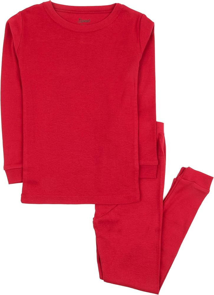 Leveret Kids Pajamas Boys & Girls Solid Colors 2 Piece Pajama Set 100% Cotton (Size 2-14 Years) | Amazon (US)