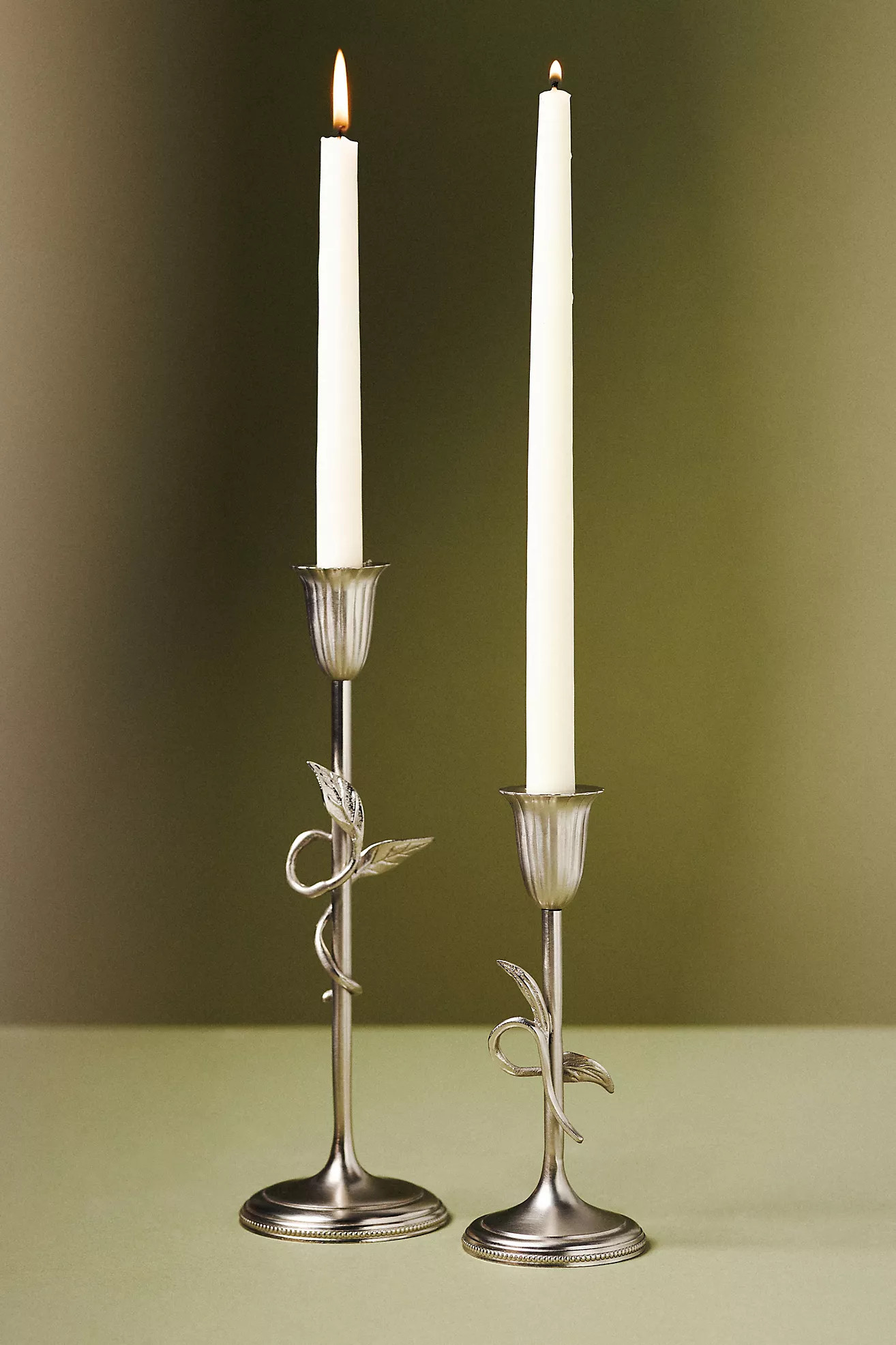 Hera Silver Metal Candleholder | Anthropologie (US)